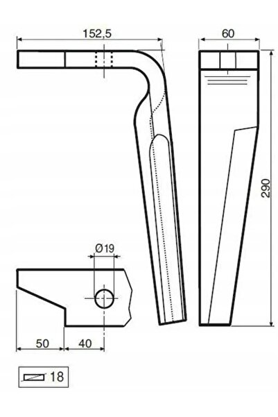 NO BRAND Dinte de armă activă, stânga, 290mm, Amazon 954427
