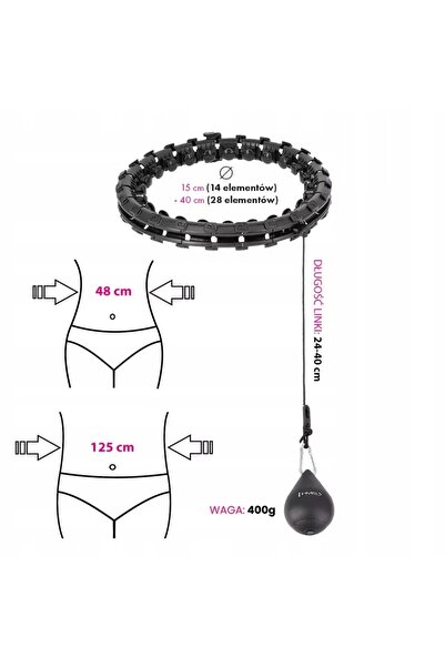 HMS Hula hoop cu țepi și greutate HHW12 negru 17-44-526 OS