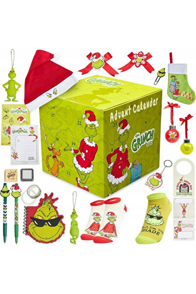 NO BRAND Calendarul de Advent Grinch, jucării dreptunghiulare verticale