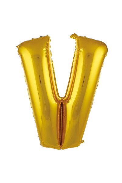 Parti Dükkanı 40 Inch 100 cm Gold V Letter Foil Balloon Helium Compatible Bir...