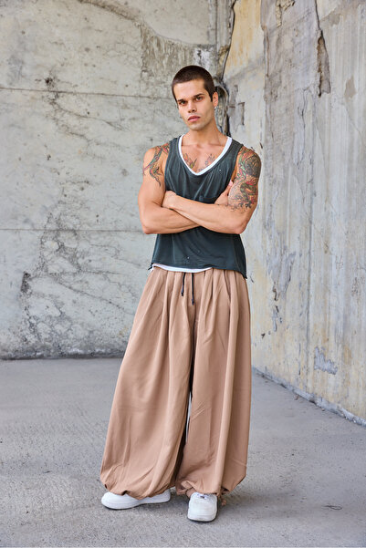 Superbluemexico Men's Loose Street Style Shalwar Trousers