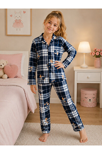 zahider Girl's Cotton Seasonal Buttoned Pajama Set