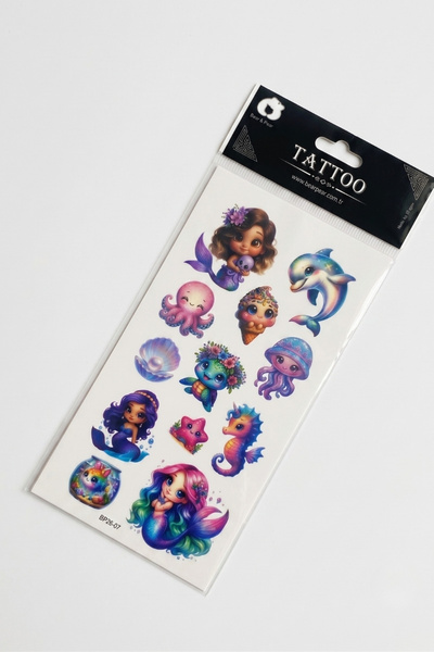Le Mabelle Multi-Colored Sea Creatures Themed Girl's Tattoo