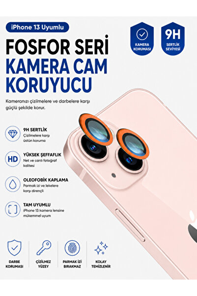 Nettech iPhone 13 Uyumlu Fosfor Seri Kamera Cam Koruyucu 9H Temperli Lens Kor...
