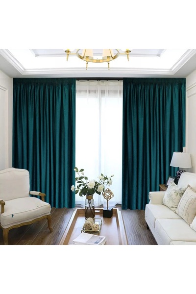 ArasyaHome Draperie Uni Soft Turcoaz