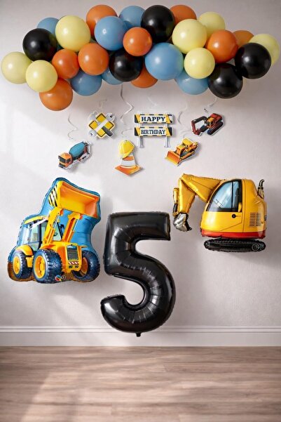 Yıldızan Construction Themed 5 Year Old Birthday Party Set 931845