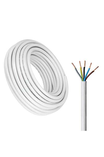 Duravel 5-Core Electrical Cable Wire, White PVC Insulated, Flexible Cable (5 ...