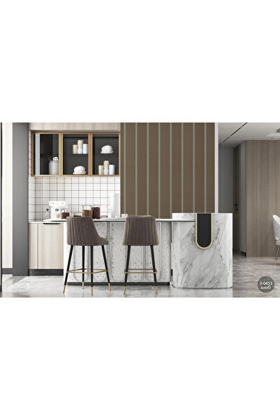 Generic Brand Tapet vinil in dungi dormitor, maro, model Florentia, rola 10,65m