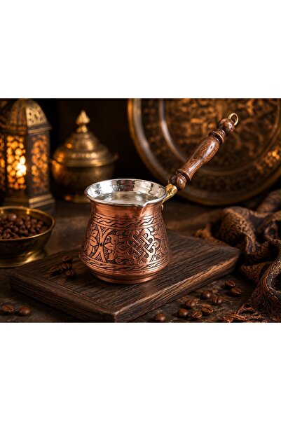 BARITCIOGLU Copper Coffee Pot with Engraving for 6 Cups