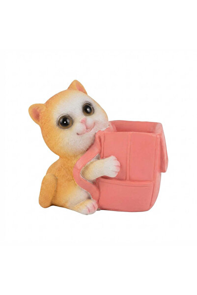 AKDC Zeem Polyresin Cat Shape Pen Holder - 10×10 cm