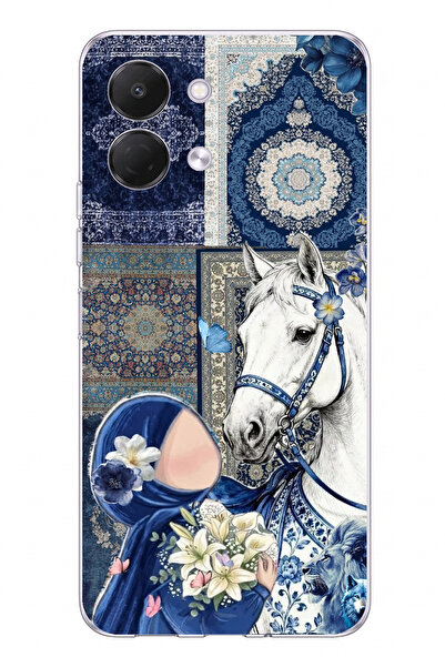 TechTree Tecno Spark GO 3 Uyumlu Geleneksel Motifli Beyaz At Baskılı Silikon ...