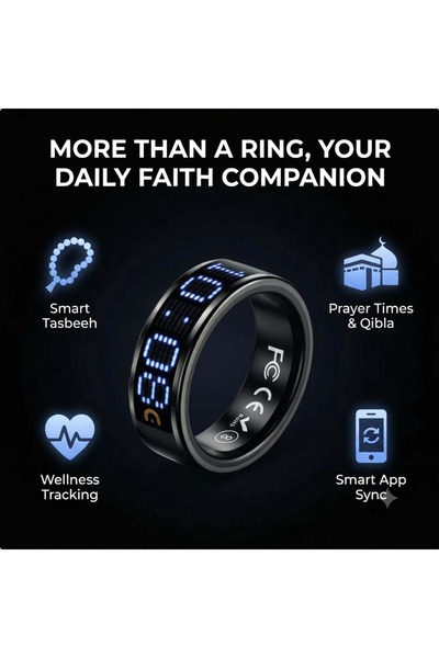 Generic Brand Smart Digital Zikr Counter And Prayer Reminder Ring | 18mm