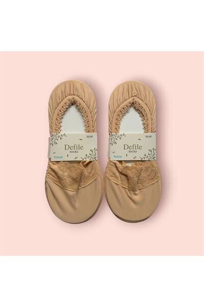 Defile SOCKS Women's Patterned Lace Ballerina Socks, Pack of 2