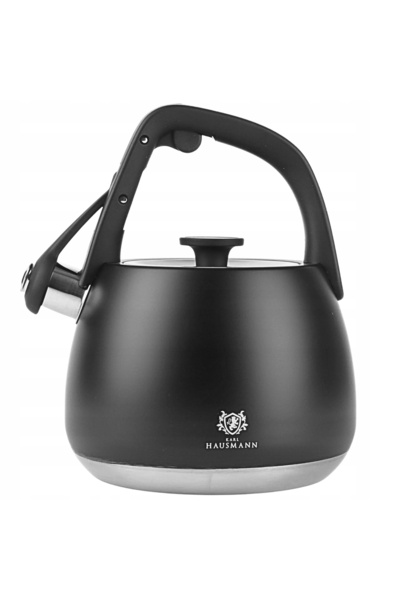 Karl Hausmann Fierbător pe gaz 2,2L cu capac cu fluier, din oțel, pentru indu...