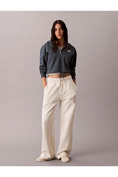 Calvin Klein LS MONOLOGO TERRY CROPPED TIE HZ