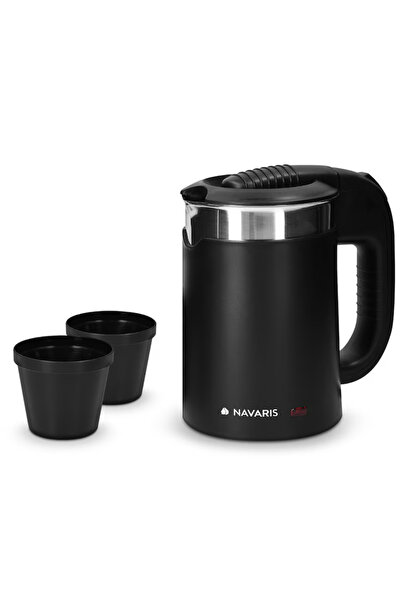 Navaris Fierbător de călătorie cu perete dublu, 1100W, 0.5L, portabil, ideal ...