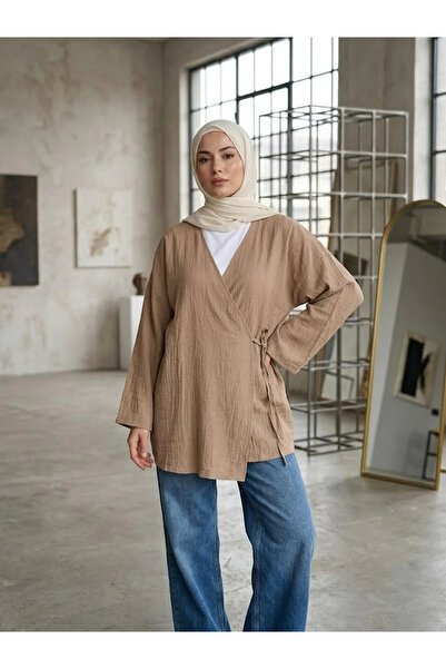 Foremia Side-Tie Strawberry Tunic-Mink