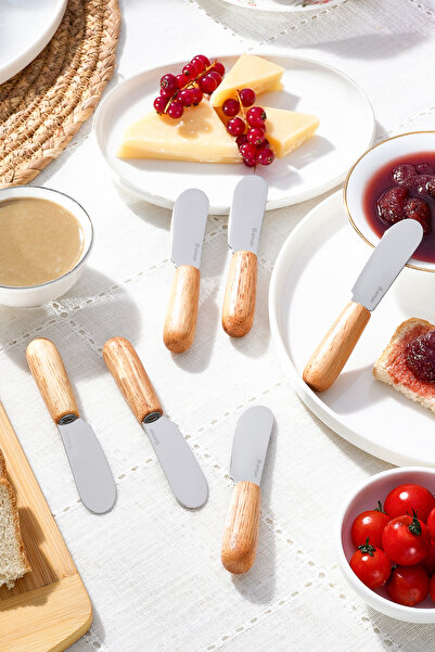 Emsan Break Ahşap Saplı Tereyağı Reçel Çikolata Bıçağı 6 Parça