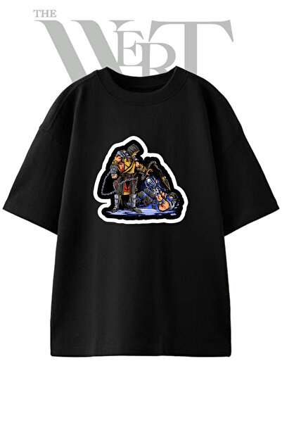 THEWERT Scorpion Subzero Design T-shirt sa printom, unisex, crna, velika veli...