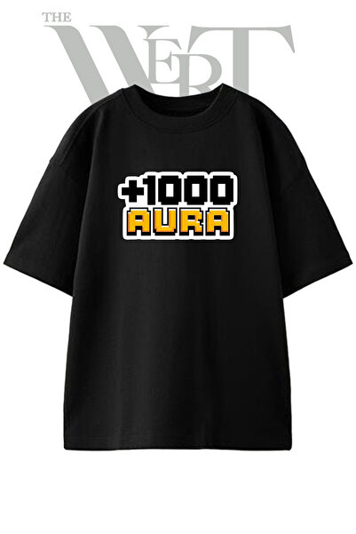 THEWERT Unisex crna majica sa štampanim dizajnom Pixel Aura