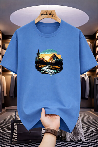 Pink Sky Premium Oversize T-Shirt 100% Cotton Unisex Comfortable Fit Trending...
