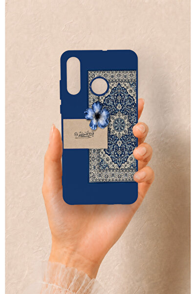 Vip Case Huawei P30 Lite Uyumlu Mavi Etnik Halı Desenli Silikon Kılıf
