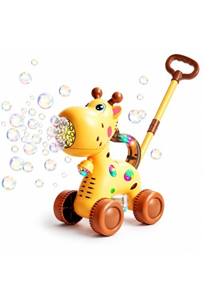 PinkBlue Girafă cu bule de săpun – Jucărie interactivă 2-în-1 cu lumini, muzi...
