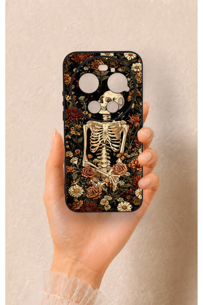 Vip Case Mi 17 Ultra Compatible Floral Skeleton Pattern Silicone Case