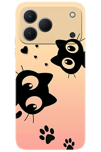 TECNO Spark 50 4G (KN4n) Uyumlu Kılıf Desen Baskılı Silikon Kedi STK:626 CP-H...