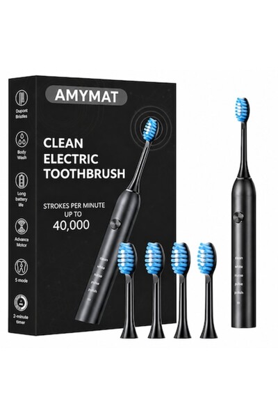 AMYMAT Sonic Electric Toothbrush, 40,000 vibrations/min, 5 brushing modes, Sm...
