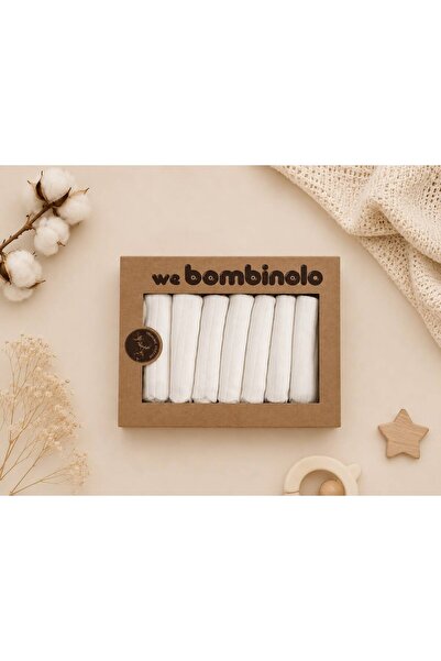 Bombinoo 7'Lİ %100 PAMUK BEBEK AĞIZ MENDİLİ