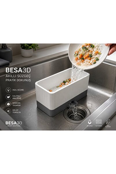 BESA3DProtoype مصفاة المطبخ الذكية وفاصل النفايات - صندوق تصفية الطعام فوق ال...