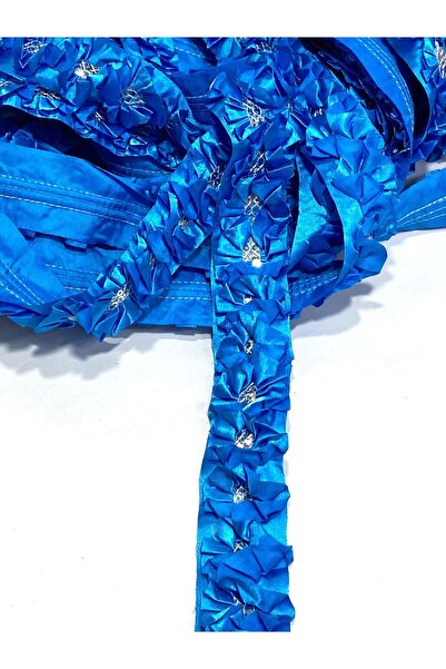 karantuhafiye Silver Sequin Detailed Pleated Satin Ruffle Ribbon / Sewing and...