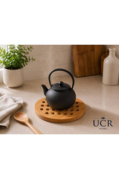 UCR HOME Doğal Bambu Yuvarlak Nihale Isıya Dayanıklı Ahşap Tencere ve Çaydanlık Altlığı