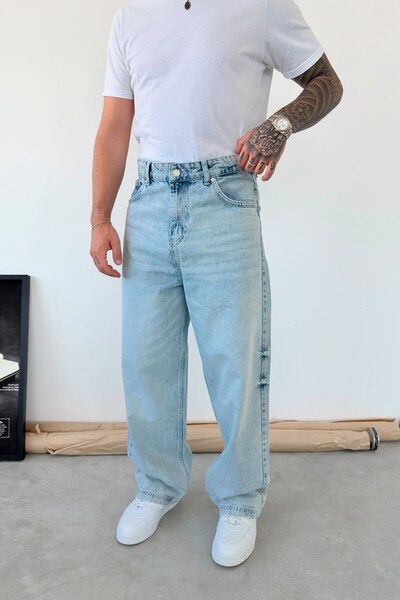 HAFKAGİYİM Ice Blue Soft Gradient Super Baggy Pants