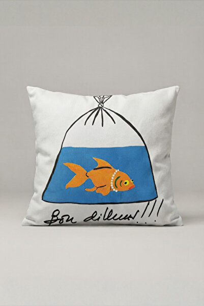 Generic Brand غطاء وسادة بنمط السمكة البرتقالية في حقيبة 255 - تصميم Fish To ...