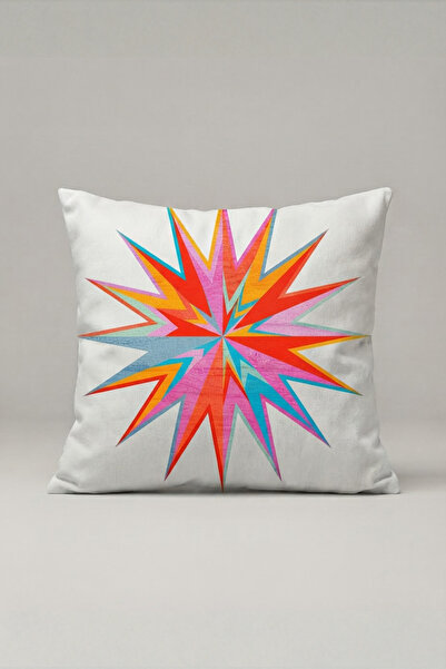 Generic Brand Colorful Pointed Star Pattern Throw Pillow Cover 167 – Neon Sta...