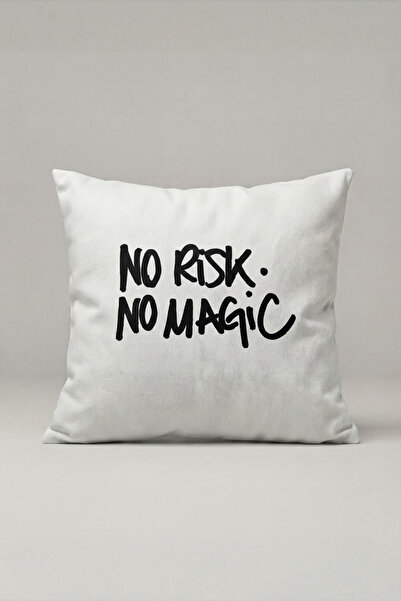 Generic Brand No Risk No Magic Written Cushion Cover 319 – No Risk Magic Desi...