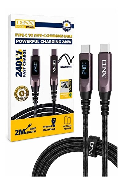TERRION DENX DX506 USB Type-C to USB Type-C Fast Charging Cable 240W PD, 2m, ...