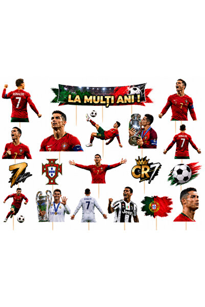 DecoParty Set de decorațiuni pentru tort – Tematică RONALDO, 19 piese, Carton...