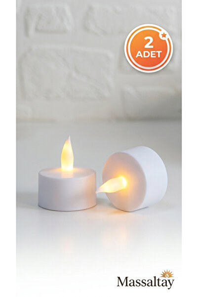 Massaltay Beyaz LED Tealight Mum Pilli Alevsiz Dekoratif Mum | Doğum Günü, Dü...