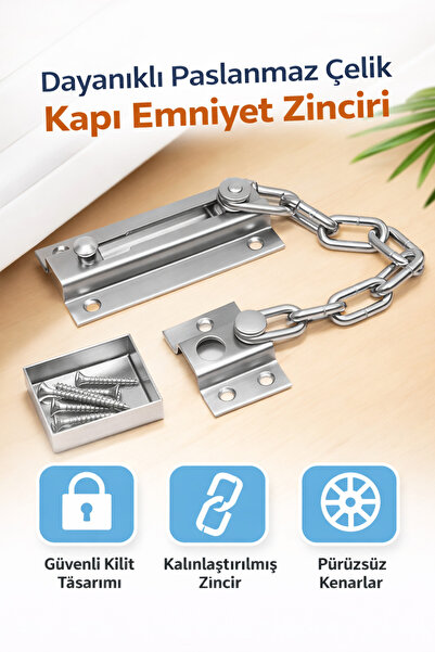 CATEKSSS Sürgülü Kapı Kilidi Demir Pencere Emniyet Zinciri Çelik Kapı Güvenli...