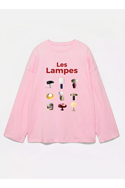 Disante 100% bumbac, cu potrivire oversize, cu imprimeu Les Lampes - Tricou c...