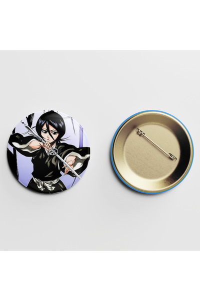 Eymi Design Bleach Rukia Kuchiki 1 adet 58MM Arkası İğneli Buton Rozet - Anime