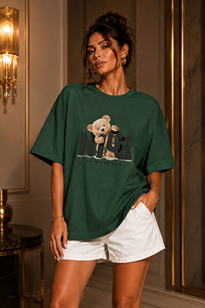 FECCY Premium Nice Printed Unisex Oversize Women's T-Shirt Cotton Oversize T-...