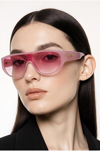 Genel Markalar UV400 Korumalı Pembe Çerçeveli Oversize Degrade Camlı Unisex G...
