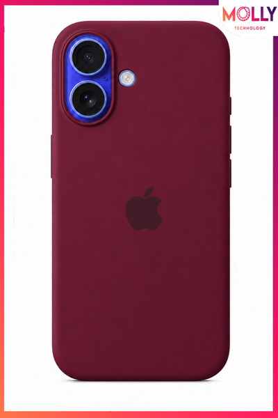 Molly iPhone 16 İçin Vişne Çürüğü Lansman Soft İçi Kadife Mat Silikon Kılıf
