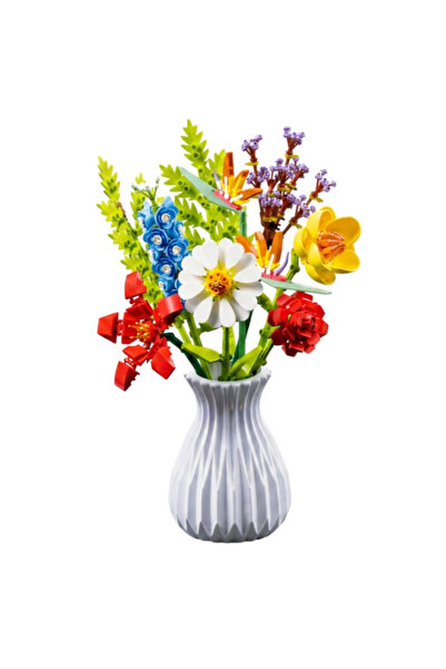 Flower Toys Toy 742 Pieces Block Vase Flower