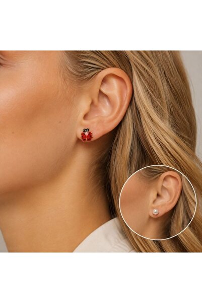 idei Colorful metal alloy stud earring Top Bottom Set , playful accessory for...