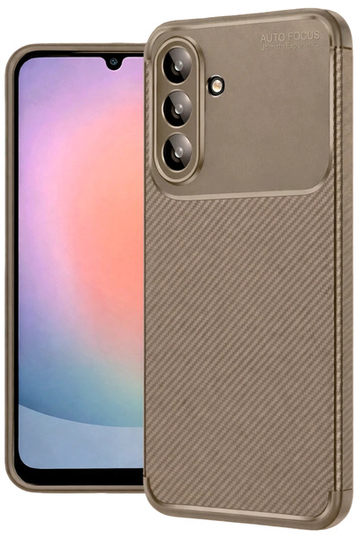 New Face Aconcept Galaxy A56 Case Auto Focus Carbon Cover (85414) - Brown